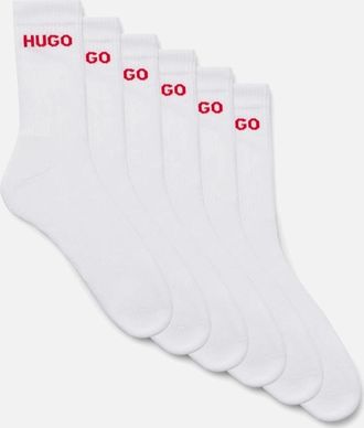HUGO BOSS Mens 6 Pack of Quarter-Length Socks - White - Size: 9/9.5/11.5/11/10.5/10/12