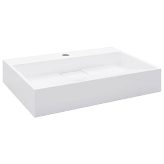 Berkfield Home Wash Basin 60x38x11 cm Mineral Cast/Marble Cast White | Size: 60 x 38 x 11 cm