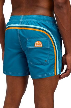 Sundek Stripe Board Shorts in Teal at Nordstrom, Size Xx-Large