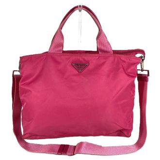 Prada Pink Nylon Handbag Shoulder Bag Tote Bag (Pre-Owned)