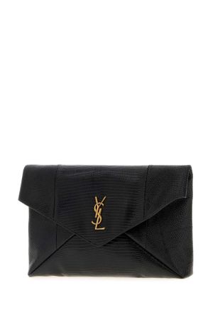 Saint Laurent Womens Black Leather Clutch Neronero
