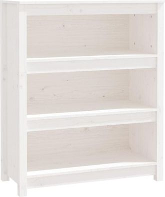 vidaXL Estantería madera maciza de pino blanca 80x35x97 cm Vidaxl