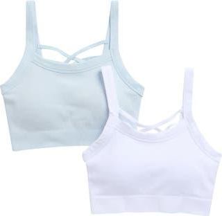 Yogalicious Assorted 2-Pack Claire Seamless Sports Bra in Serenity Sky/White at Nordstrom Rack, Size X-Large
