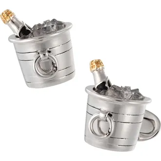 Jan Leslie Champagne Bottle on ice Sterling Cufflinks at Nordstrom