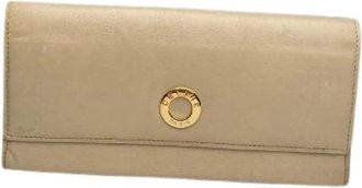 Celine Pre-owned Triomphe Portemonnee - Dames - Vintage Accessoires - Beige - ONE Size - Leer - Vintage