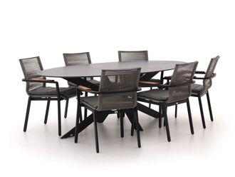 Bellagio la vita attrattiva Bellagio Marudo/Furato ellips 240cm dining tuinset 7-delig stapelbaar
