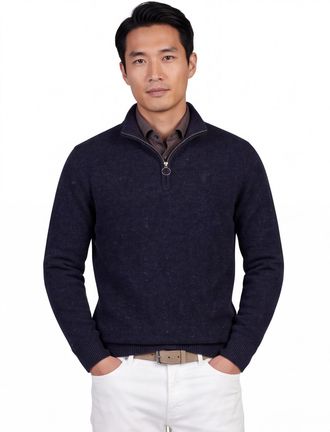 Barbour wollen trui Barbour donkerblauw effen normale fit