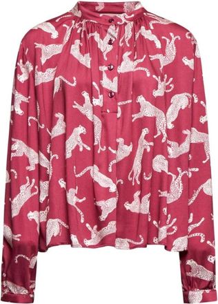 Silvian Heach Gedrukte blouse met gerimpelde kraag - Dames - Blouses - Veelkleurig - L - Overhemden