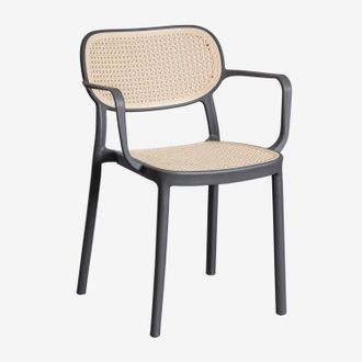Sklum Sklum - Pack De 2 Sillas De Comedor Apilables Con Reposabrazos En Polipropileno Omara