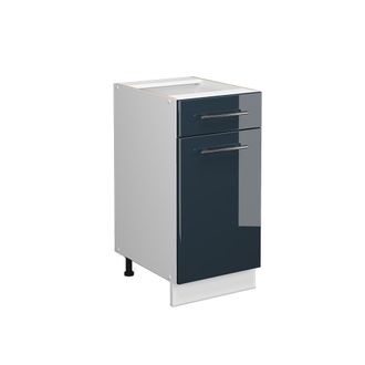 Vicco Mueble Bajo De Cocina Fame-line, Azul Oscuro Alto Brillo, 40 Cm Sin Encimera Vicco