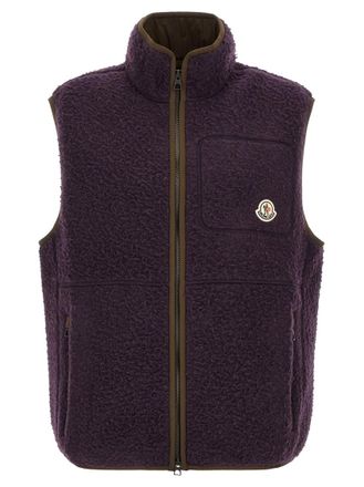Moncler Purple Textured Logo Vest