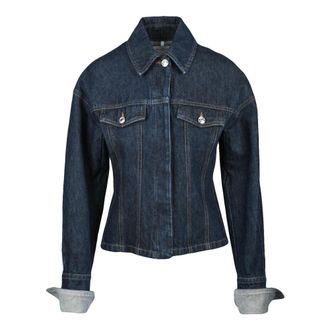 Sportmax Sportmax, Denim Jackets, female, Blue, Size: XS Gange Giubbottino Sfiancato