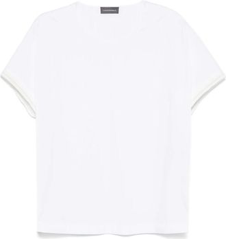 Lorena Antoniazzi Casual Wit Katoenen T-shirt met Korte Mouwen - Dames - T-shirts - Wit - 2XS - Katoen - Tops