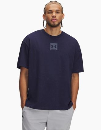 Under Armour Mens Box Logo Regular Fit T-Shirt - Navy - Size: 44