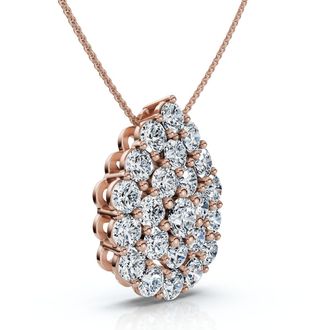 Pompeii3 2Ct Diamond Pear Shape Pave Pendant 14k Gold Necklace Lab Grown