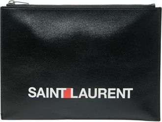 Saint Laurent Black Multi-Color Leather Clutch Bag (Pre-Owned)