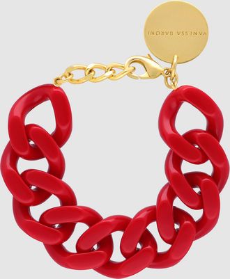 Vanessa Baroni Bracelet Flat Chain Scarlet Red