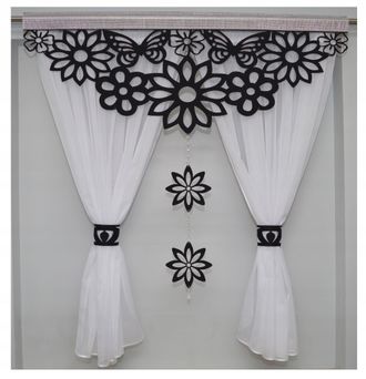 OEM Lucy, Cortina Moderna Con Motivo Floral, Ideal Para Sal&oacute;n Y Dormitorio, Estilo Glamuroso 300x150