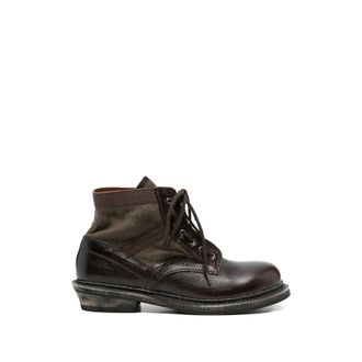 Our Legacy Lace-up Boots, male, Brown, Size: 10 US Bushline Panelled Lace-up Boots