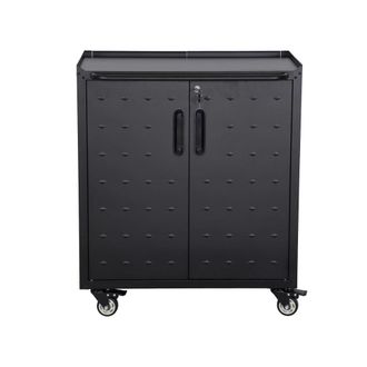 Sweeek Mueble bajo de almacenamiento para garaje, 2 puertas, negro