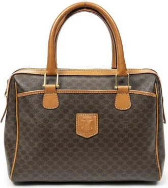 Celine Pre-owned Womens Vintage Small Slip Pocket Boston Handbag - Brown - One Size