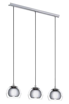 Eglo Eglo Rocamar Glass & Metal 3-Light Ceiling Pendant in Metallic Silver