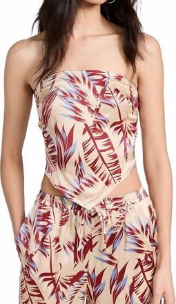 Onia Silk Bandana Top In Deep Navy/tan Multi