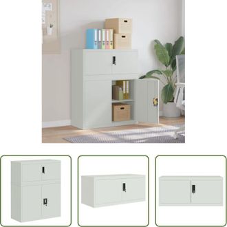 vidaXL Armadio per ufficio - Armadio Classificatore Grigio Chiaro 90x40x110 cm in Acciaio
