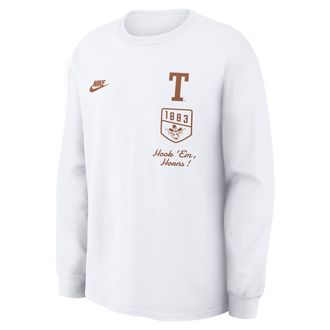 Nike Texas Legacy Nike Mens College Long-Sleeve T-Shirt in White | 04T910ATXV-4MX