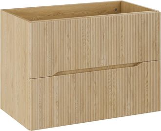 Vente-Unique Mueble bajo lavabo suspendido estriado - Natural claro - Ancho 80 cm - ORISO