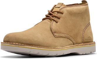 Clarks Mens Eastridge Mid Chukka Boot, Sand Suede, 10.5 Wide