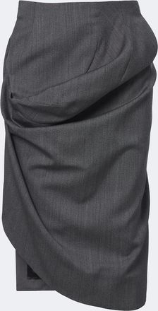 Victoria Beckham Draped asymmetric virgin wool midi skirt