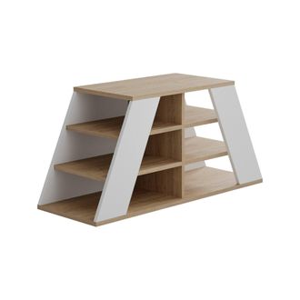 Dmora Zapatero Zungri, Mueble Para 10 Pares De Zapatos, 4 Estantes, 6 Compartimentos, 106x38x50h Cm Roble Marr&oacute;n