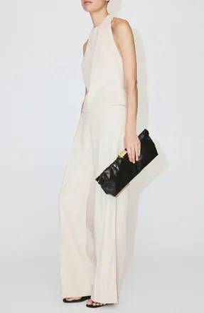 Mango Halter Neck Jumpsuit in Beige at Nordstrom, Size X-Large