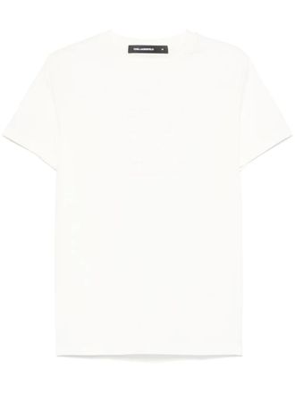 Karl Lagerfeld slogan-embossed T-shirt - men - Cotton - M - Neutrals