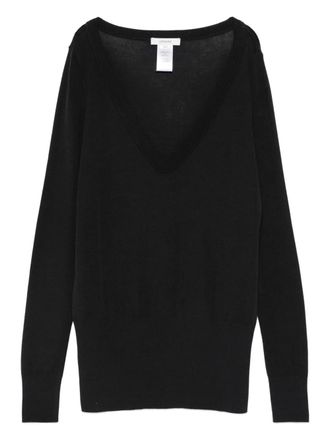 Christophe Lemaire V-neck top - men - Wool - M - Black