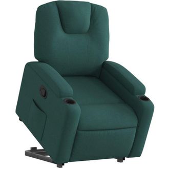 vidaXL Sill&oacute;n Reclinable Elevable Tela Verde Oscuro Vidaxl