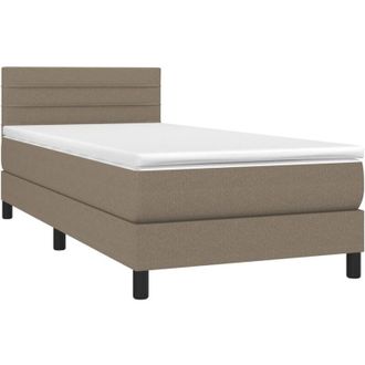 vidaXL Cama Box Spring Con Colch&oacute;n Tela Gris Taupe 90x190 Cm Vidaxl