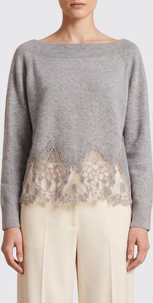 Ermanno Scervino Pure Cashmere Crewneck Jumper with Embroidered Lace Inserts