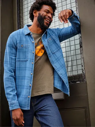 Fat Face FatFace Watton Blue Long Sleeve Check Shirt