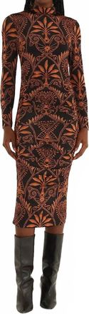 Farm Rio Cornely Ainika Jersey Midi Dress In Black