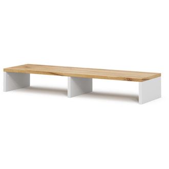 Vicco Soporte De Monitor Tomy, Roble Blanco/dorado, 80 X 12 Cm, Vicco