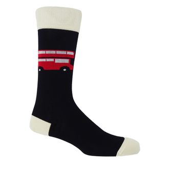 Peper Harow London Bus Mens Socks - Black