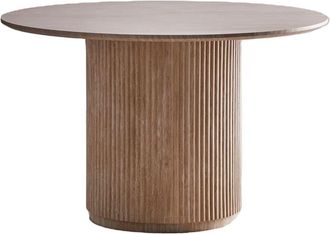 Home Heavenly Mesa comedor redonda base central acanalada 120 cm para 4 comensales