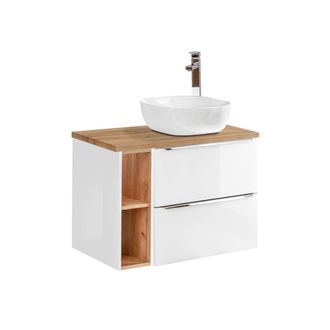 Petits Meubles Mueble lavabo simple 80 cm 2 nichos estratificado Blanco