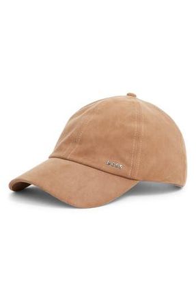 BOSS Zed Suede Baseball Cap in Beige at Nordstrom Rack