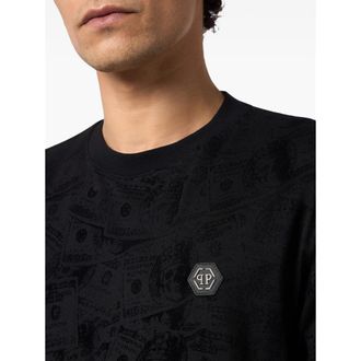 Philipp Plein Dollar-Bill Print T-Shirt - Black