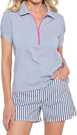 Lisa Todd Knot It Polo Tee In Denim