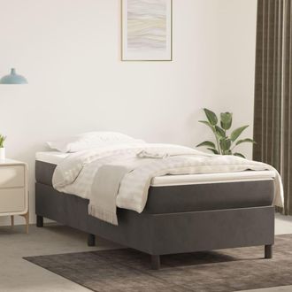 vidaXL Vidaxl - Estructura De Cama Sin Colch&oacute;n Terciopelo Gris Oscuro 90x190 Cm