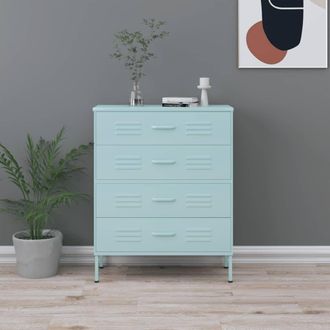 Berkfield Home Chest of Drawers Mint 80x35x101.5 cm Steel in Blue